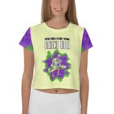 Zen Reflection Women's Crop Tee in soft cotton fabric.